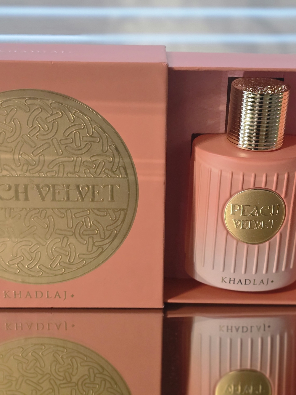 Khadlaj Peach Velvet Fragrance Bottle - Pink/Gold